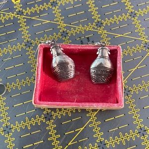 Sterling Native American Basket Earrings